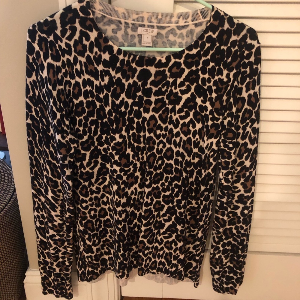 Leopard Teddie Sweater J. Crew